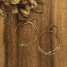 Load image into Gallery viewer, Freestyle Square Circles Brass Earrings
