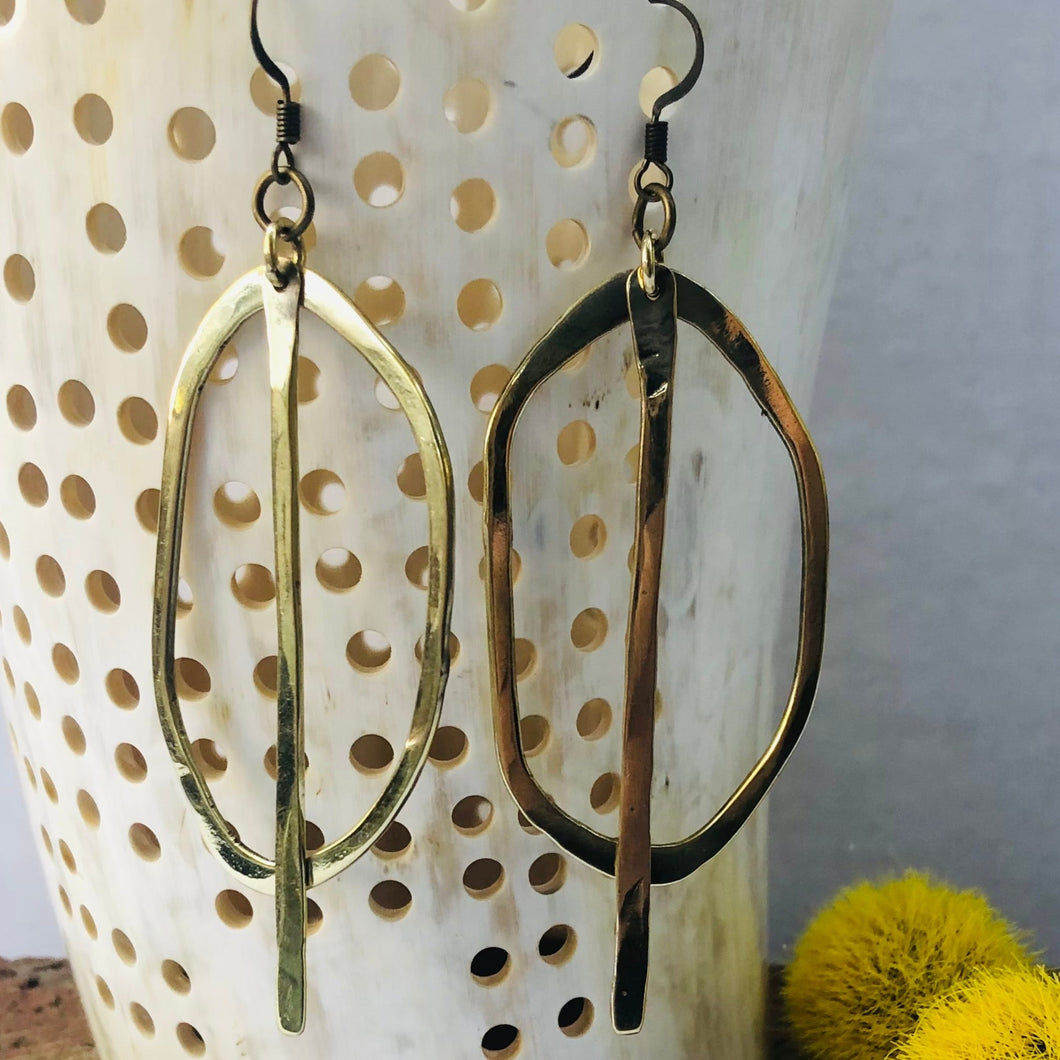 Artful Minimalist Brass Earrings