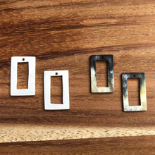 Load image into Gallery viewer, Ivory Horn Rectangle Earrings with Bone Bead
