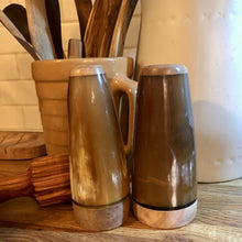 Load image into Gallery viewer, Horn + Wood Salt and Pepper Shaker Set
