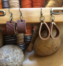 Load image into Gallery viewer, Leather Loop Earrings - Petite
