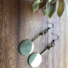Load image into Gallery viewer, Stay wild moon child Two sided Moonbeam Brass Earrings
