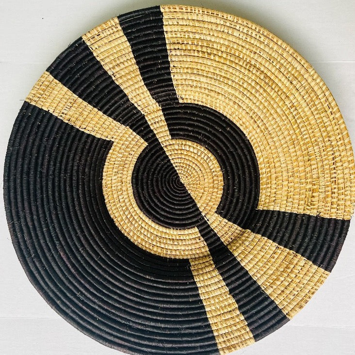 decorative wall art basketbaskets are very intricately woven making beautiful patterns, each African basket comes with a loop at the back to make it easy for wall hanging