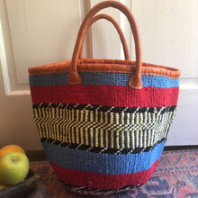 Load image into Gallery viewer, Market Bag With Cotton Fiber + Leather Accents
