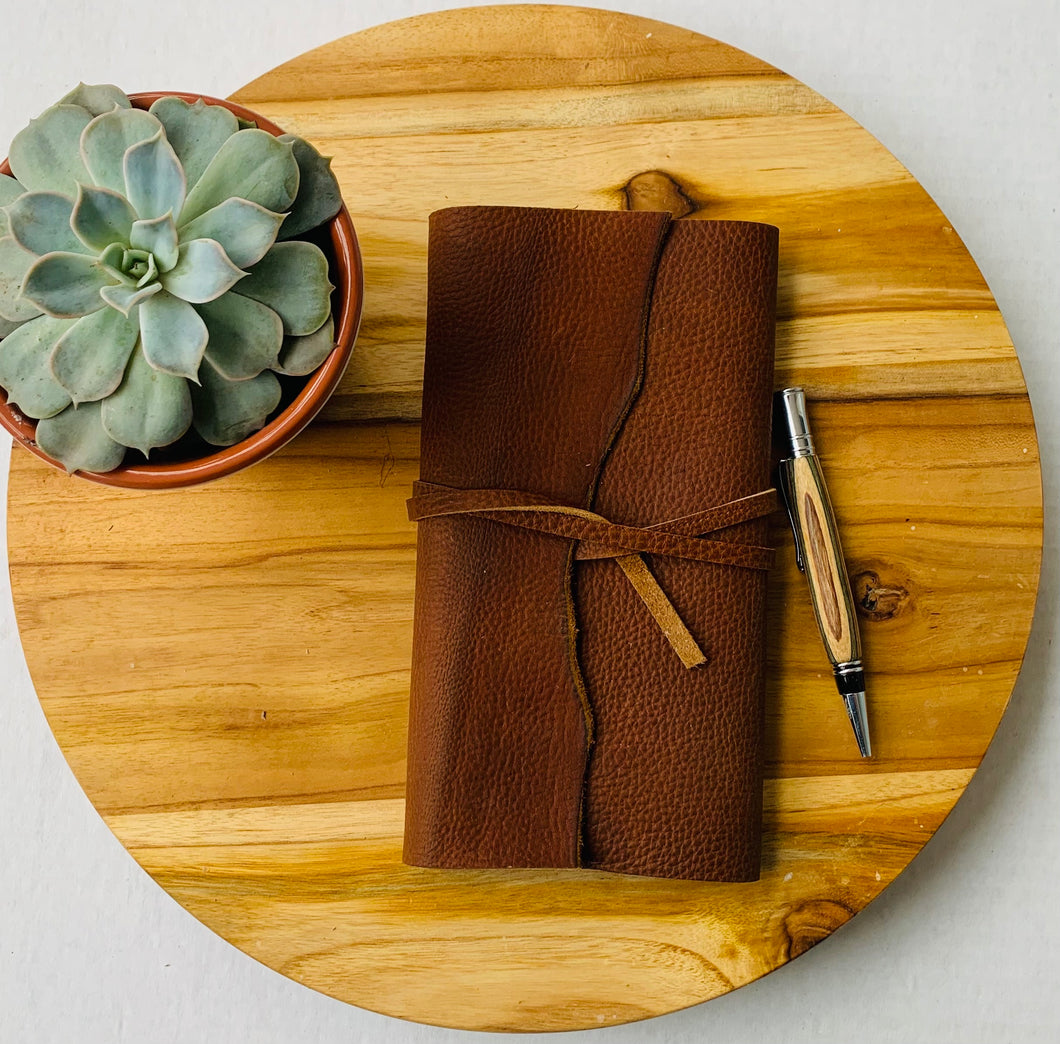 Leather Wrap Tie Journal - Refillable Leather Journal