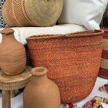 Load image into Gallery viewer, African native Milulu reed grass orange basket

