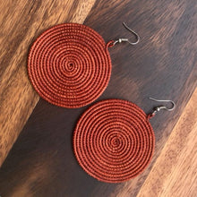 Load image into Gallery viewer, Natural Terra Cotta Raffia Earrings
