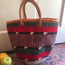 Load image into Gallery viewer, Market Bag With Cotton Fiber + Leather Accents
